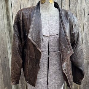 Ladies Brown Leather Jacket